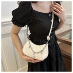 Trendy Mini Shoulder Bag with Chain Detail – Cute Y2K Style Handbag for Women (Black, Green, White) - Image 15