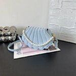 Elegant Shell Shape Pearl Handbag for Women – Trendy Crossbody & Shoulder Bag (Blue, White, Pink, Ash) - Image 17