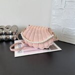 Elegant Shell Shape Pearl Handbag for Women – Trendy Crossbody & Shoulder Bag (Blue, White, Pink, Ash) - Image 15