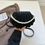 Elegant Shell Shape Pearl Handbag for Women – Trendy Crossbody & Shoulder Bag (Blue, White, Pink, Ash) - Image 34