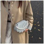 Elegant Shell Shape Pearl Handbag for Women – Trendy Crossbody & Shoulder Bag (Blue, White, Pink, Ash) - Image 31