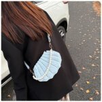 Elegant Shell Shape Pearl Handbag for Women – Trendy Crossbody & Shoulder Bag (Blue, White, Pink, Ash) - Image 30