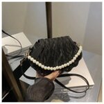 Elegant Shell Shape Pearl Handbag for Women – Trendy Crossbody & Shoulder Bag (Blue, White, Pink, Ash) - Image 13