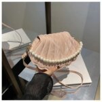 Elegant Shell Shape Pearl Handbag for Women – Trendy Crossbody & Shoulder Bag (Blue, White, Pink, Ash) - Image 12