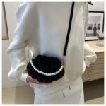 Elegant Shell Shape Pearl Handbag for Women – Trendy Crossbody & Shoulder Bag (Blue, White, Pink, Ash) - Image 24