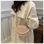 Elegant Shell Shape Pearl Handbag for Women – Trendy Crossbody & Shoulder Bag (Blue, White, Pink, Ash) - Image 22