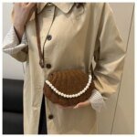 Trendy Shell Shape Pearl Handbag for Women – Stylish Crossbody & Shoulder Bag (Pink, Brown, Cream, Black) - Image 16