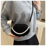 Trendy Shell Shape Pearl Handbag for Women – Stylish Crossbody & Shoulder Bag (Pink, Brown, Cream, Black) - Image 15