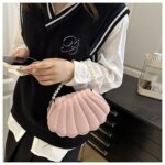 Trendy Shell Shape Pearl Handbag for Women – Stylish Crossbody & Shoulder Bag (Pink, Brown, Cream, Black) - Image 13