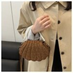 Trendy Shell Shape Pearl Handbag for Women – Stylish Crossbody & Shoulder Bag (Pink, Brown, Cream, Black) - Image 12