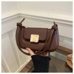 Chic Mini Crossbody Bag for Women – Stylish Leather Shoulder Purse with Gold Clasp in Black, White, Pink, Green & Beige - Image 9