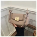 Chic Mini Crossbody Bag for Women – Stylish Leather Shoulder Purse with Gold Clasp in Black, White, Pink, Green & Beige - Image 8