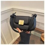 Chic Mini Crossbody Bag for Women – Stylish Leather Shoulder Purse with Gold Clasp in Black, White, Pink, Green & Beige - Image 10