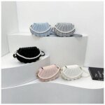 Elegant Shell Shape Pearl Handbag for Women – Trendy Crossbody & Shoulder Bag (Blue, White, Pink, Ash) - Image 8