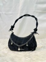 Trendy Mini Shoulder Bag with Chain Detail – Cute Y2K Style Handbag for Women (Black, Green, White) - Image 2