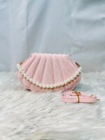 Elegant Shell Shape Pearl Handbag for Women – Trendy Crossbody & Shoulder Bag (Blue, White, Pink, Ash) - Image 2