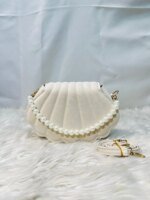 Trendy Shell Shape Pearl Handbag for Women – Stylish Crossbody & Shoulder Bag (Pink, Brown, Cream, Black) - Image 4