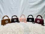 Elegant Top Handle Handbag with Crystal Buckle – Luxury Mini Crossbody Bag for Women (Dark Brown, Pink, Black, Burgundy, Mustard brown) - Image 2