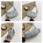 Elegant Mini Shoulder Bag with Pearl Chain – Trendy Women’s Handbag (White, Pink, Black, Ash) - Image 13