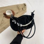 Elegant Mini Shoulder Bag with Pearl Chain – Trendy Women’s Handbag (White, Pink, Black, Ash) - Image 2