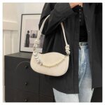 Elegant Mini Shoulder Bag with Pearl Chain – Trendy Women’s Handbag (White, Pink, Black, Ash) - Image 5