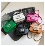 Luxury Mini Top Handle Handbag for Women – Elegant Rhinestone Buckle Crossbody Purse in Pink, Black, Green, White & Orange - Image 10