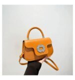Luxury Mini Top Handle Handbag for Women – Elegant Rhinestone Buckle Crossbody Purse in Pink, Black, Green, White & Orange - Image 14