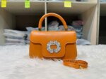 Luxury Mini Top Handle Handbag for Women – Elegant Rhinestone Buckle Crossbody Purse in Pink, Black, Green, White & Orange - Image 19