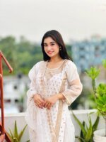 Women's Premium White Embroidered Salwar Kameez Set with Dupatta | Elegant Party Wear Pakistani Style Dress