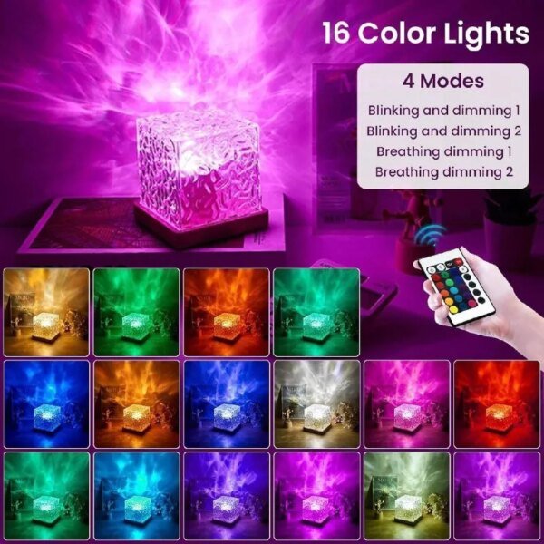 16 Colors Plug-In USB Galaxy Night Light Ocean Wave with Remote Control
