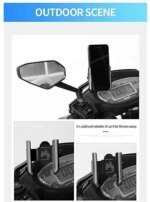 Universal Aluminum Alloy 360° Rotated Adjustable Rear-View NON USB Mirror Type Bike Motorcycle Honda Scoter Cell Phone Mobile Smart Phone Holder or Stand - Image 6