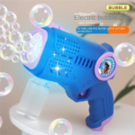 New 20 Holes Light-up Bubble Gun Toy Customized Electric Machine Soap Bubbles Magic Outdoor Automatic Bubble Gun for Kids