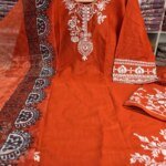 Premium Slav Cotton Embroidered 3 Piece Dress for Women | Boutique Salwar Kameez Set with Dupatta