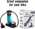 Mini Portable Bike, Bicycle Tire Hand Foot Activated Floor Pump with Presta Schrader Dunlop Valves Extra Valve and Gas Needle - Image 2