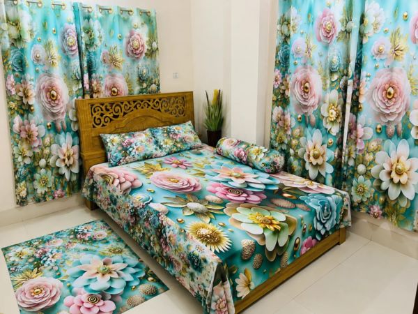 7/8 Water Proof Premium 3D Design Bed Sheet