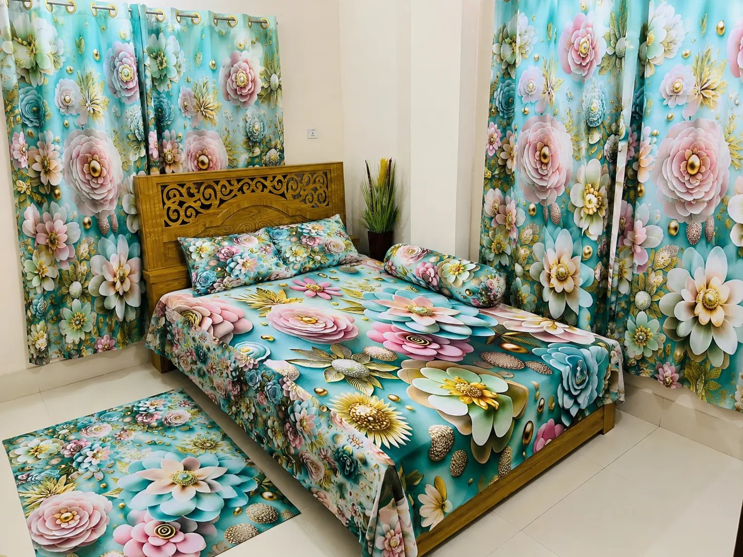 ChatGPT-Image-May-14-2026-03_56_56-AM 7/8 Water Proof Premium 3D Design Bed Sheet - Image 1