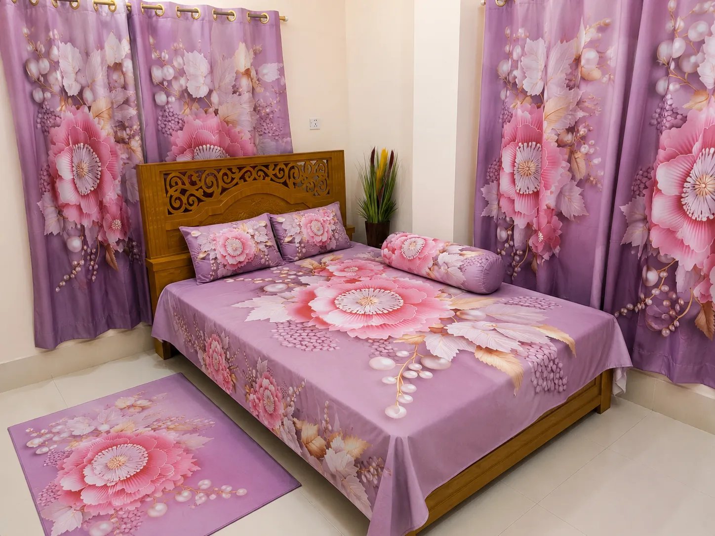 ChatGPT-Image-May-14-2026-04_31_02-AM 7/8 Water Proof Premium 3D Design Bed Sheet - Image 1