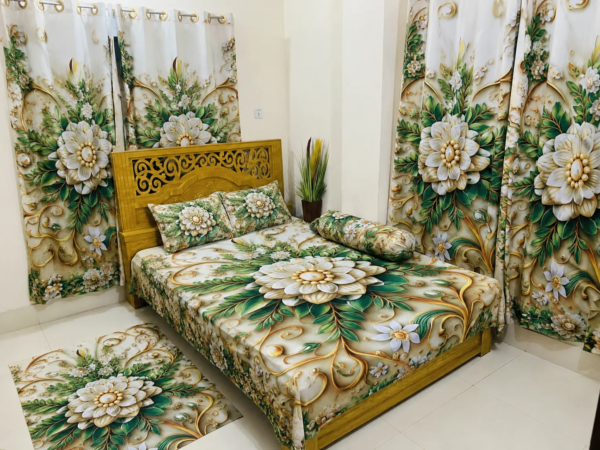 7/8 Water Proof Premium 3D Design Bed Sheet