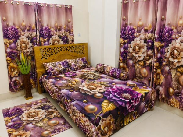 7/8 Water Proof Premium 3D Design Bed Sheet