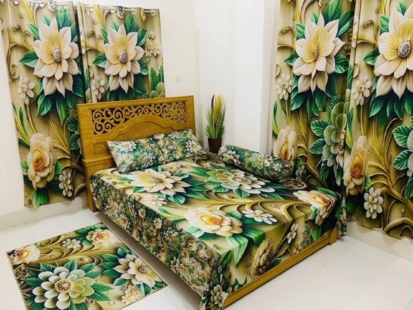 7/8 Water Proof Premium 3D Design Bed Sheet
