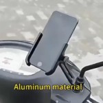 Universal Aluminum Alloy 360° Rotated Adjustable Rear-View NON USB Mirror Type Bike Motorcycle Honda Scoter Cell Phone Mobile Smart Phone Holder or Stand - Image 2