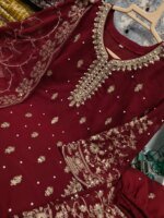 Premium Indian Georgette Sequence Embroidery & Pearl Work 3 Piece Dress for Women | Luxury Boutique Salwar Kameez Set with Dupatta - Image 3