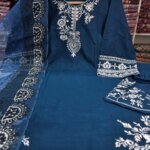 Premium Slav Cotton Embroidered 3 Piece Dress for Women | Boutique Salwar Kameez Set with Dupatta