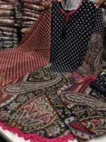 Premium Black White Gold Georgette 3 Piece Suit for Women | Polka Dot Printed Salwar Kameez with Designer Dupatta - Image 3