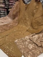 Premium Wine Cotton Sequin Embroidered 3 Piece Suit for Women | Luxury Cotton Salwar Kameez with Printed Dupatta - Image 3