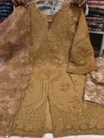 Premium Wine Cotton Sequin Embroidered 3 Piece Suit for Women | Luxury Cotton Salwar Kameez with Printed Dupatta - Image 4
