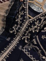 Premium Black Cotton Embroidered 3 Piece Suit for Women | Elegant Cotton Salwar Kameez with Embroidered Dupatta - Image 4