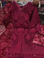 Premium Golden Embroidered 3 Piece Suit | Luxury Sequins Work Salwar Kameez for Women