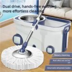 Mop with Long Telescopic Steel Handle microfiber cloth 360 Spin for Effective Floor Cleaning kit