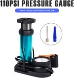 Mini Portable Bike, Bicycle Tire Hand Foot Activated Floor Pump with Presta Schrader Dunlop Valves Extra Valve and Gas Needle - Image 7